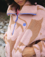 A/Div Barra Half Zip Sherpa Fleece - Rose Brown