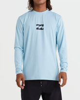 All Day Wave Loose Fit Long Sleeve Surf Tee - Coastal Blue