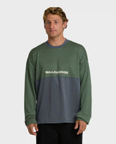 Deep Fake Crew Long Sleeve Knit Top - Hunter Green
