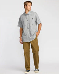 All Day Jacquard Short Sleeve Shirt - Silver