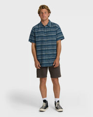 All Day Stripe Short Sleeve Shirt - Dark Denim