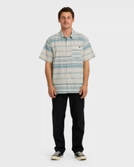 All Day Stripe Short Sleeve Shirt - Dusty Blue