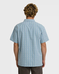 Sundays Jacquard Short Sleeve Woven Shirt - Blue Fog
