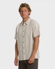 Sundays Jacquard Short Sleeve Woven Shirt - Oatmeal