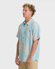 Sundays Lounge Short Sleeve Woven Shirt - Corydalis Blue