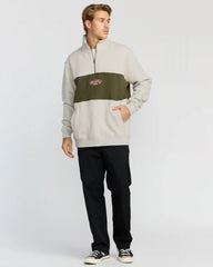 Bad Dog 3/4 Zip Mockneck Sweatshirt - Sand Htr