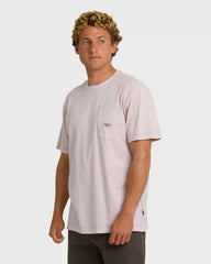 Essential Pocket Wave Washed Premium Short Sleeve T-Shirt - Dusty Purple