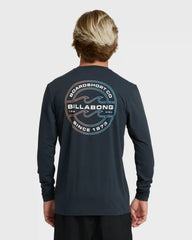 Hollow Loose Fit Long Sleeve Surf Tee - Navy