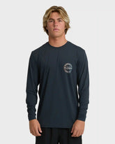 Hollow Loose Fit Long Sleeve Surf Tee - Navy