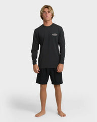 Heritage Loose Fit Long Sleeve Surf Tee - Black