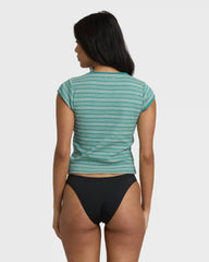 Oslo short Sleeve knit Top - Bay Blue