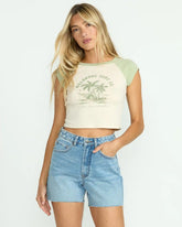 Paradise Short Sleeve Raglan Tee - Pistachio