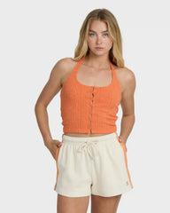 Friday Night Knit Halter Top - Saffron