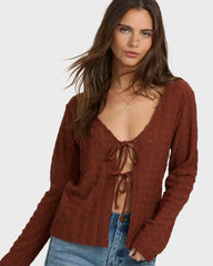 Havana Long Sleeve Knit Top - Cowhide