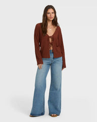 Havana Long Sleeve Knit Top - Cowhide