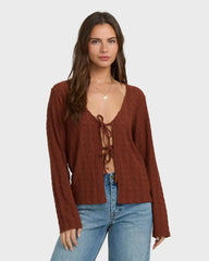 Havana Long Sleeve Knit Top - Cowhide