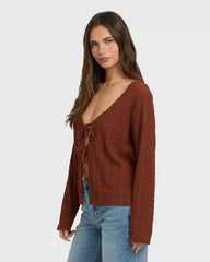 Havana Long Sleeve Knit Top - Cowhide