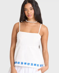 Sun Stamp Woven Tank - Salt Crystal
