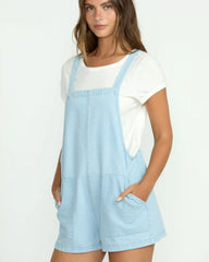 Beach Crush Denim Overalls - Salt Blue