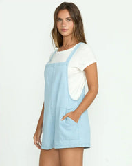 Beach Crush Denim Overalls - Salt Blue
