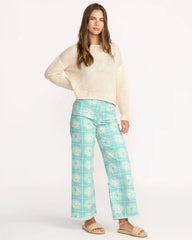 Free Fall Printed Twill Pants - Misty Blue