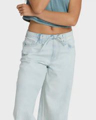 Jade Saltwashed Elastic Waist Pants - Blue Mist