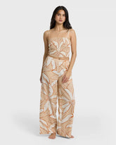 Tropic Breeze Elastic Waist Pants - Stone
