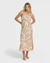 Tropic Breeze Midi Dress - Stone