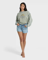 Sling Trim Denim Shorts - Pacific Blue