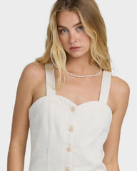 Misshape Denim Romper - Sea Salt