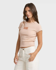 Triple Stacked Short Sleeve T-Shirt - Oatmeal