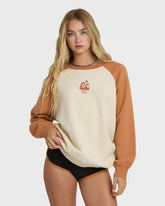 Blissed Out Crewneck Sweatshirt - Caramel Cafe