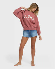 Mono Aloha Kendal Crewneck Sweatshirt - Dark Coral