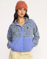 A/Div Rock Jetty Mock Neck Zip Sherpa Fleece - Iris