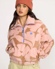 A/Div Barra Half Zip Sherpa Fleece - Rose Brown