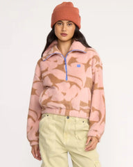 A/Div Barra Half Zip Sherpa Fleece - Rose Brown