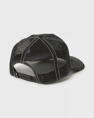 Peaked Trucker Hat - Black