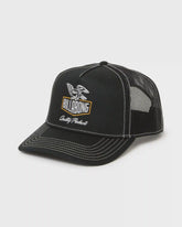 Peaked Trucker Hat - Black