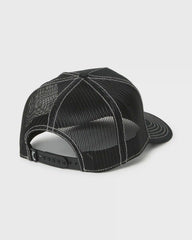 Skull Wave Hi Trucker Hat - Black