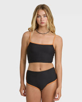 Tanlines Surf Tank Swim Tank Bikini Top - Black