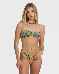 Des Tropiques Sunni Scrunch Tiny Bikini Bottom - Black Multi