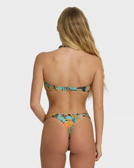 Des Tropiques Sunni Scrunch Tiny Bikini Bottom - Black Multi