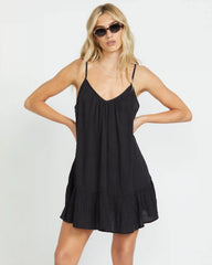 Beach Vibes Beach Coverup Dress - Black Pebble