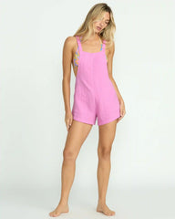 Beach Crush Romper - Bright Rose