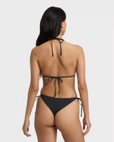 Sol Searcher Tie-Side Tanga Skimpy Bikini Bottoms - Black Pebble