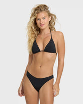 Sol Searcher Remi Triangle Bikini Top - Black Pebble