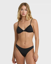 Sol Searcher Teagan Bralette Bikini Top - Black Pebble