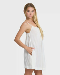 Beach Song Solid Mini Dress - Salt Crystal