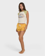 Road Trippin Elastic Waist Shorts - Sun Kissed