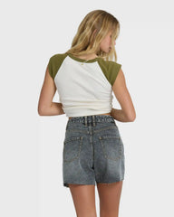 Riley Cut-Off Denim Shorts - Black Water